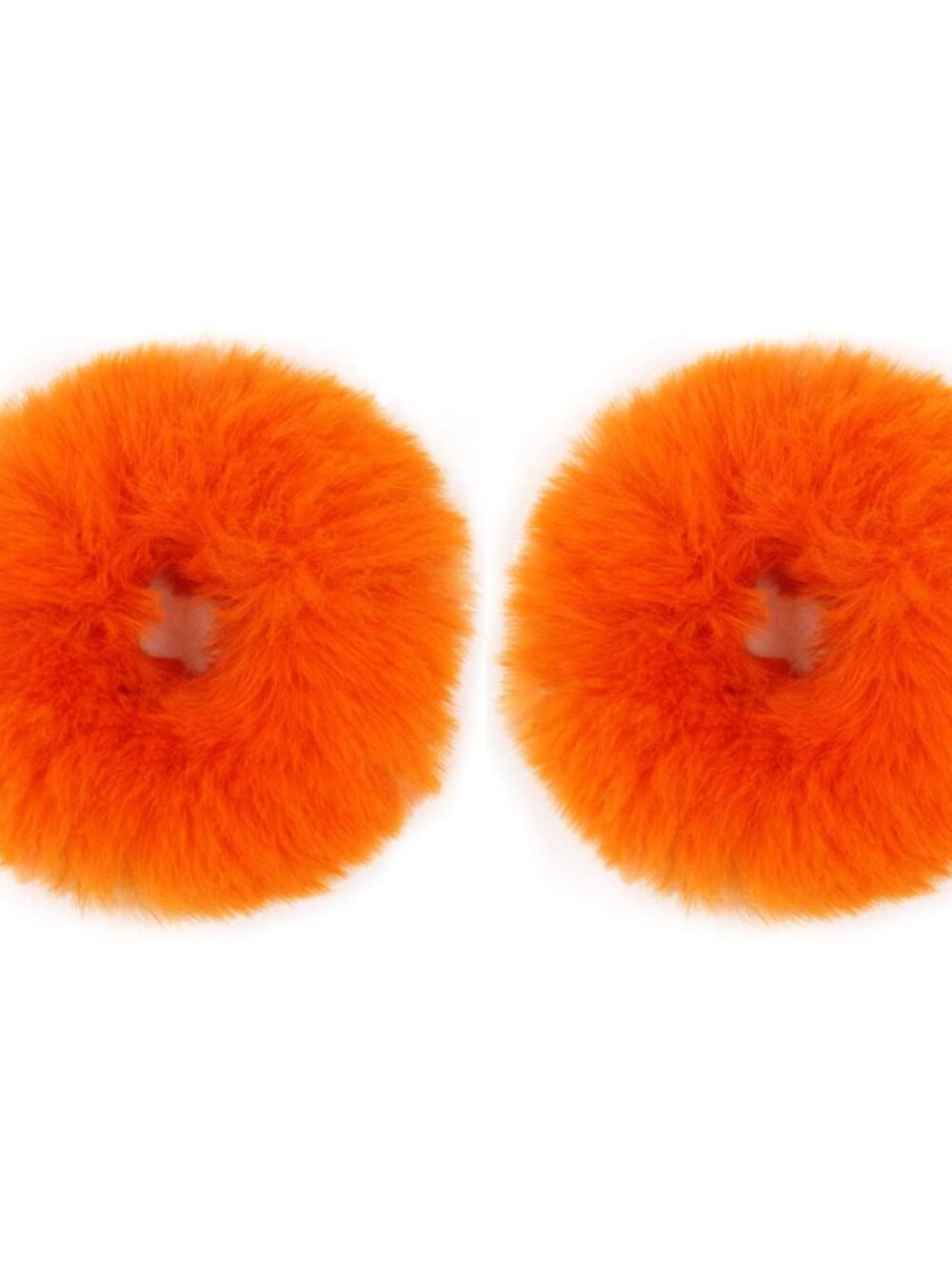 2pcs Pack Furry Faux Fur Hair Scrunchies Artificial Fur Hair Bobbles Elastic Hai